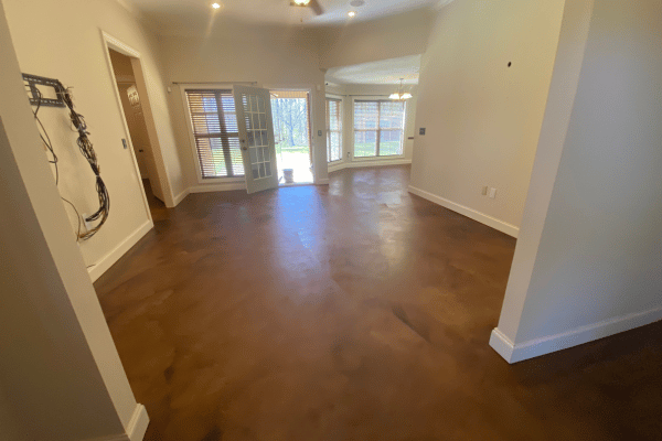 Dull and uneven concrete floor