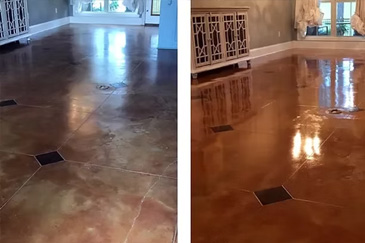 Concrete refinishing before and after
