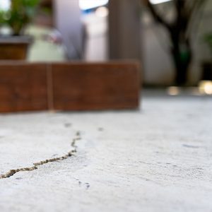 Worn, damaged Concrete Floor